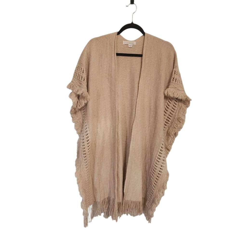 Francesca's Cardigan Kimono Sweater M Open Front Fringe Boho Cowgirl Western